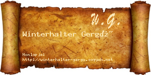 Winterhalter Gergő névjegykártya